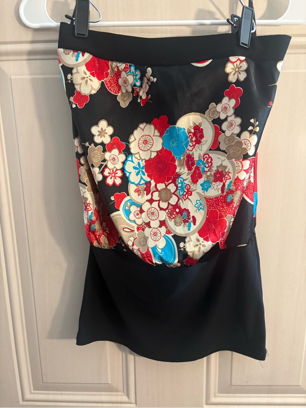 579 Strapless Floral Bandeau Top Y2K Whimsy SMALL Women’s